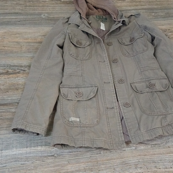 Roxy Quilt Lining Hooded Utility Jacket Coat - Picture 2 of 16